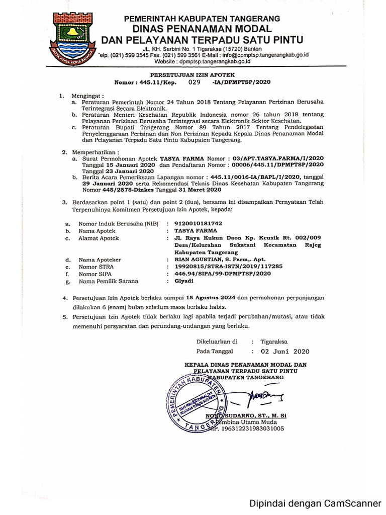 Sia Apotek Tasya | PDF