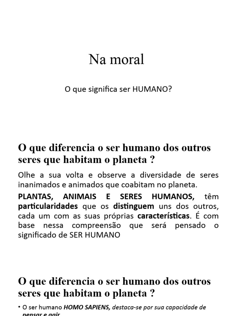O Que Significa Ser Humano | PDF | Humano | Pensamento