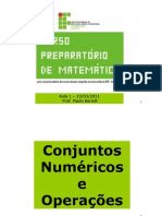 Mat UTFRS 01. Conjunto Numericos e Operacoes