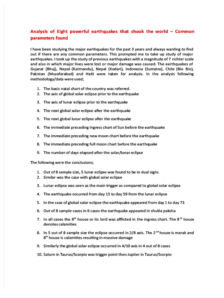 Earthquake Analysis BVB | PDF | Eclipse | Seismology