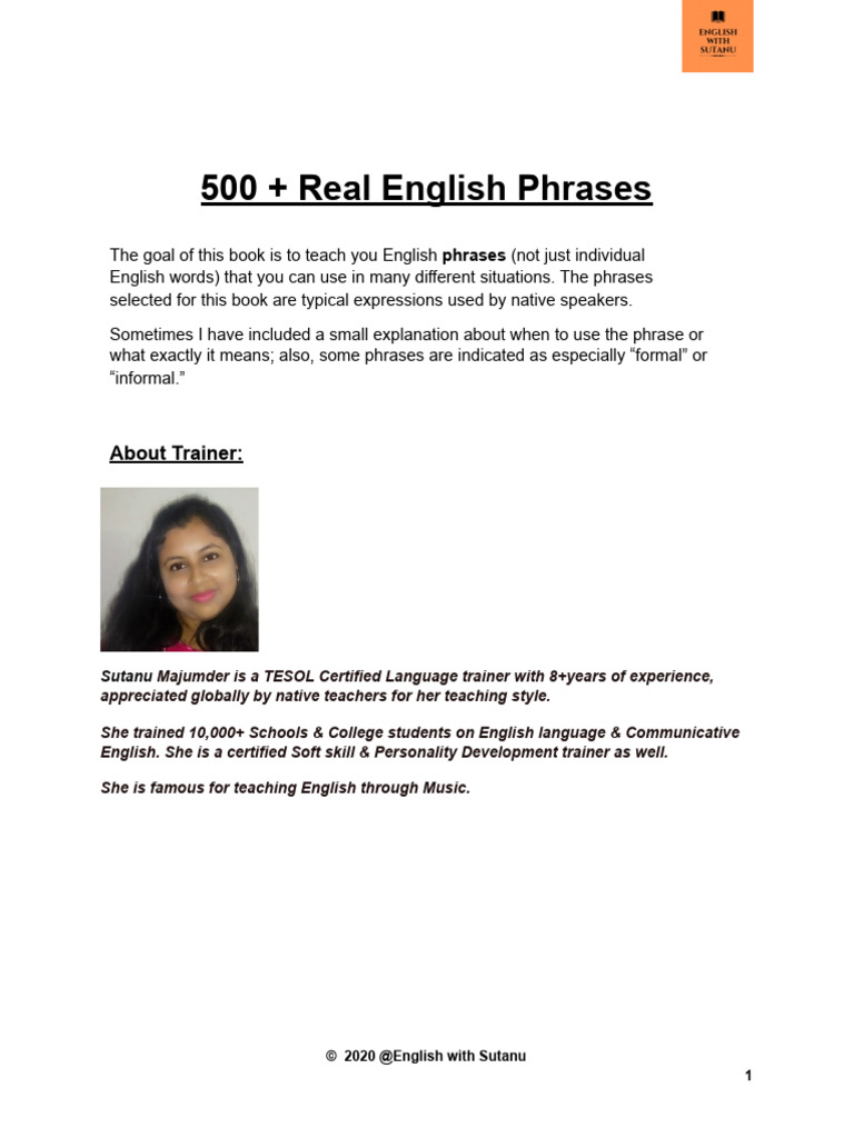 500+ Essential English Phrases | PDF | Luck | English Language