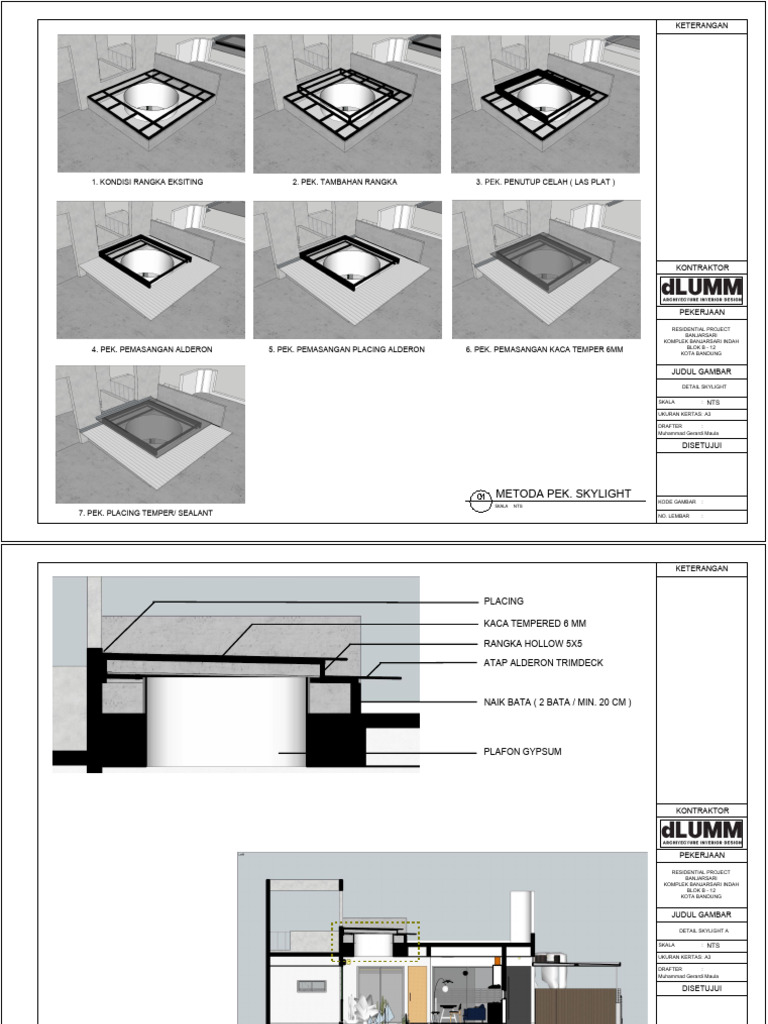 Detail Pemasangan Skylight Residensial | PDF