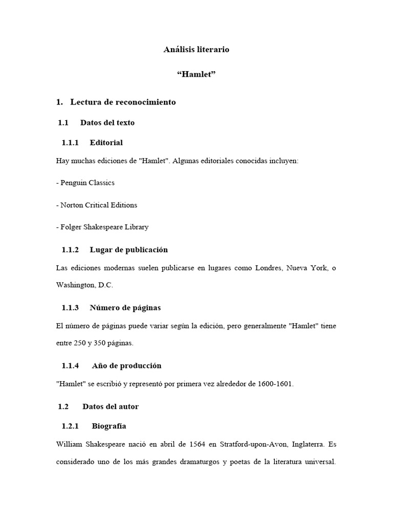 An lisis literario hamlet pdf aldea