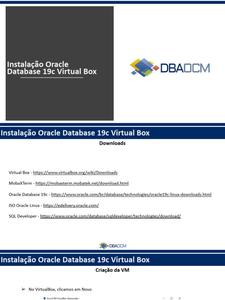 Instala o Oracle Database 19c Virtual Box | PDF | Inicialização ...