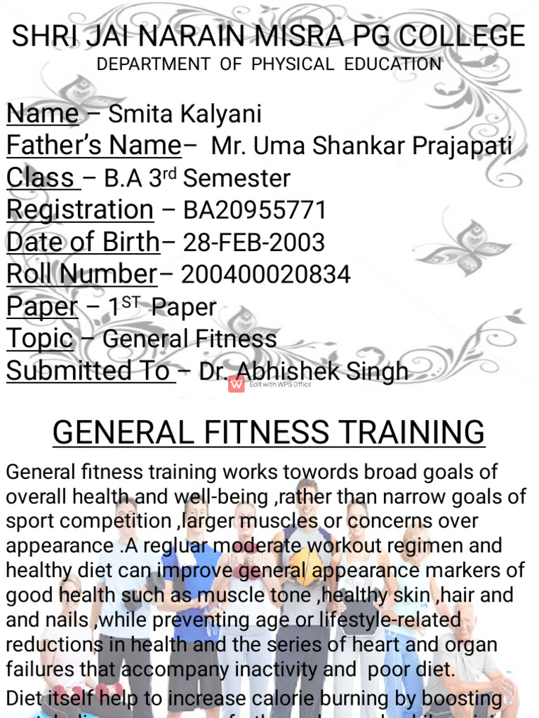 General Fitness Training Pdf Determinants Of Health Clinical Medicine
