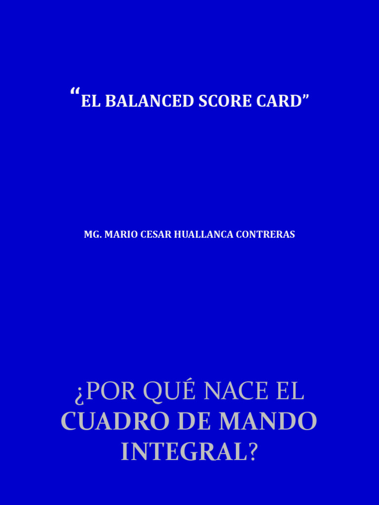 Cuadro de Mando Integral: Estrategia y Beneficios | PDF | Business ...
