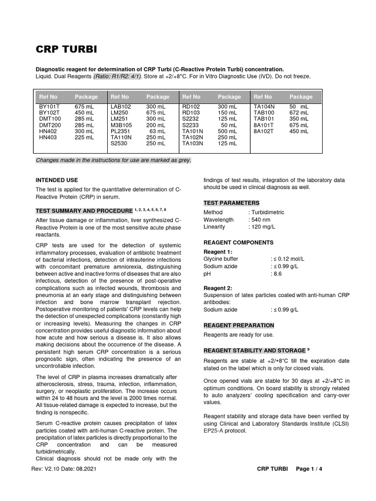 3478-Crpturbi v2.10 en | PDF | C Reactive Protein | Medical Specialties