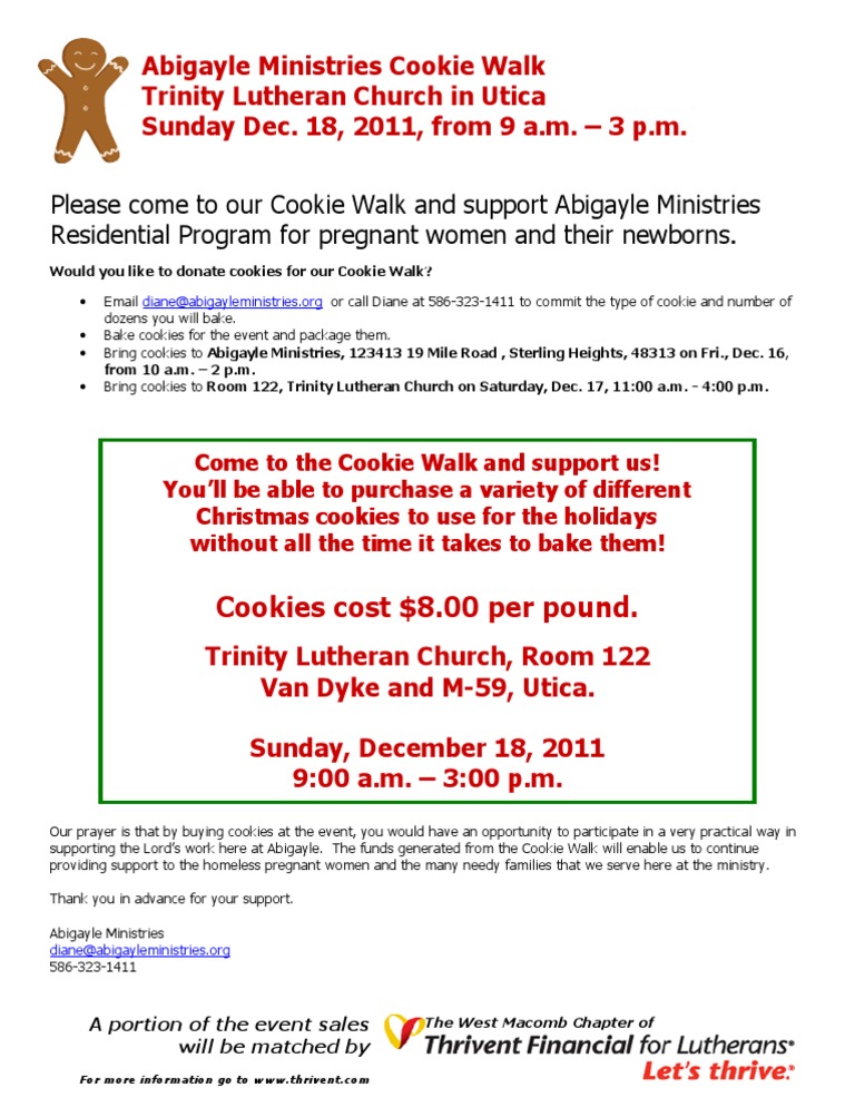 Abigayle Ministries Cookie Walk Event | PDF