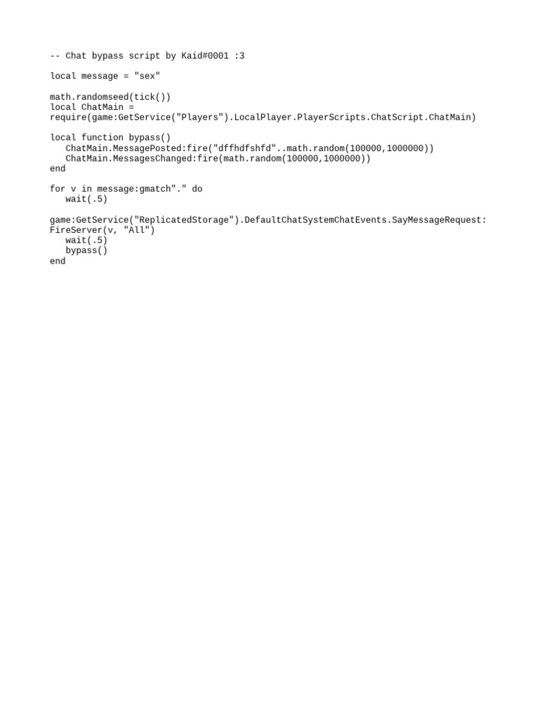 Roblox chat bypass script no unicode march 2022 pdf
