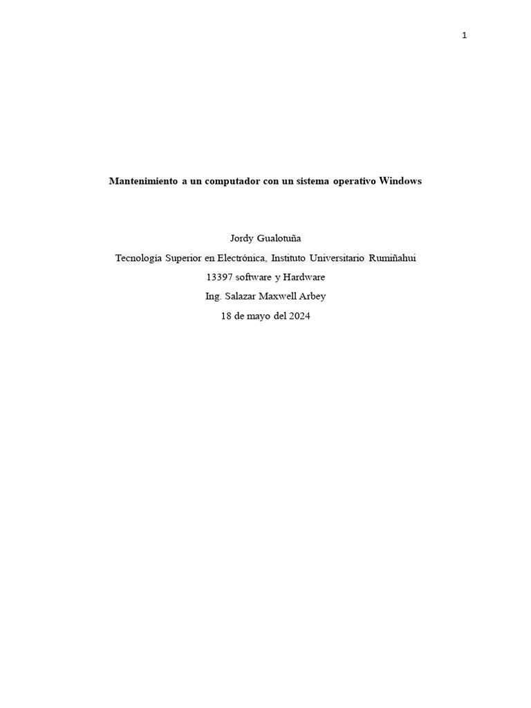 Mantenimiento y Formateo de PCs Windows | PDF | Hardware de la ...