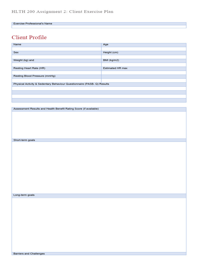 6-Week Client Exercise Plan Guide | PDF | Strength Training | Aerobic ...