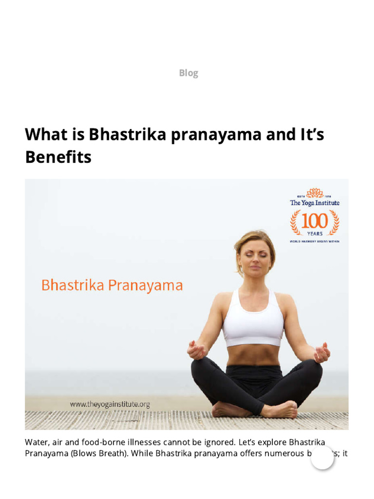 What Is Bhastrika Pranayama It S Benefits Pdf Breathing