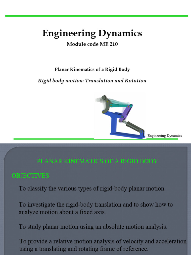 Apr 22-2024 Tuesday CH 16 (1-2) Planar Kinematics of Rigd Body Trans and Rotation | PDF ...