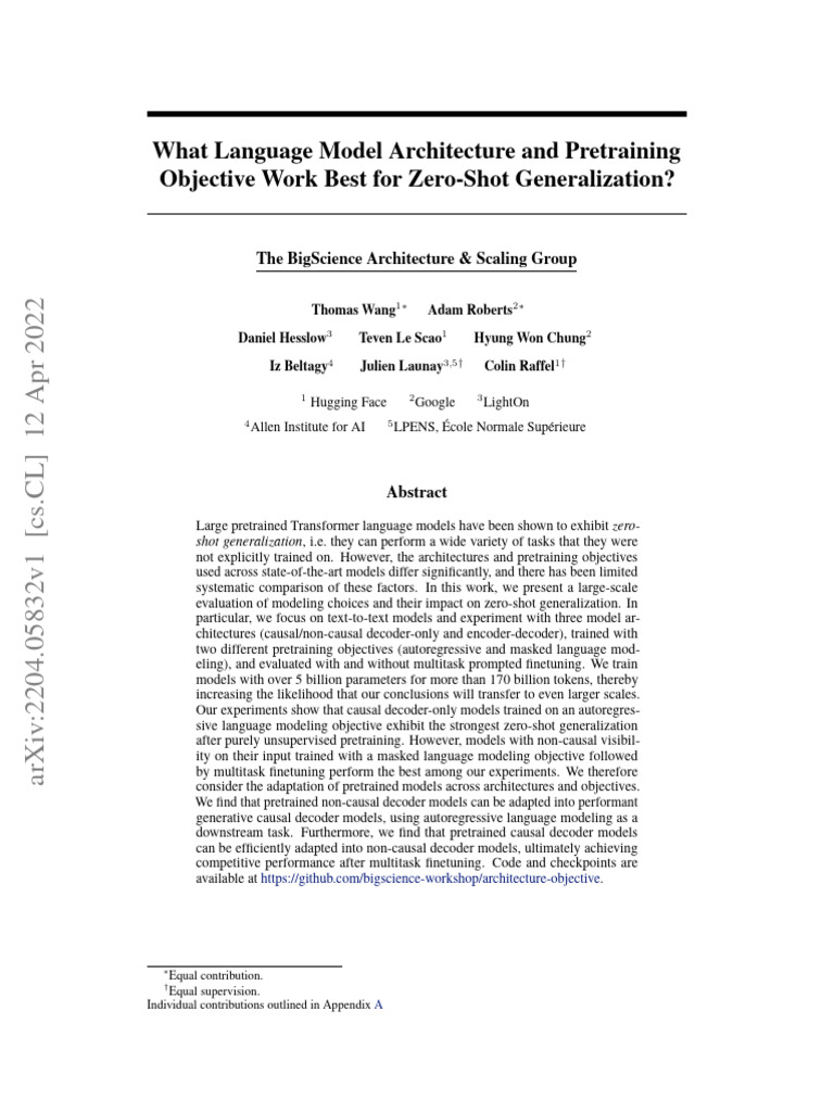 What language model architecture and pretraining objective work best
