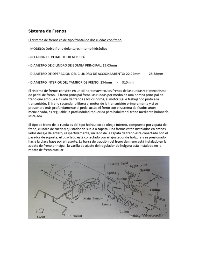 Sistema de Frenos de Montacargas | PDF | Partes de vehículo | Vehículos