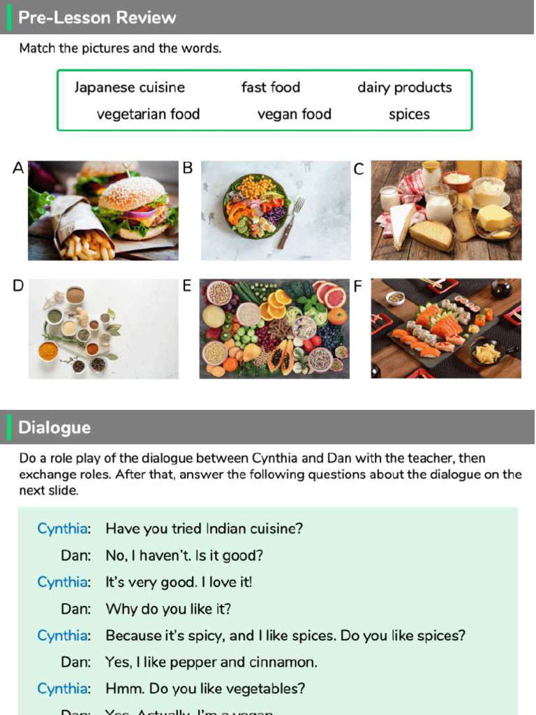 Daily English Lesson 4 Food 2 Pdf