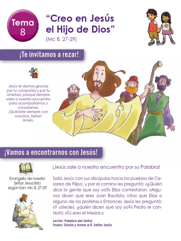 Tema 7 Creo en Jesús El Hijo de Dios | PDF | Jesús | Cristo (título)