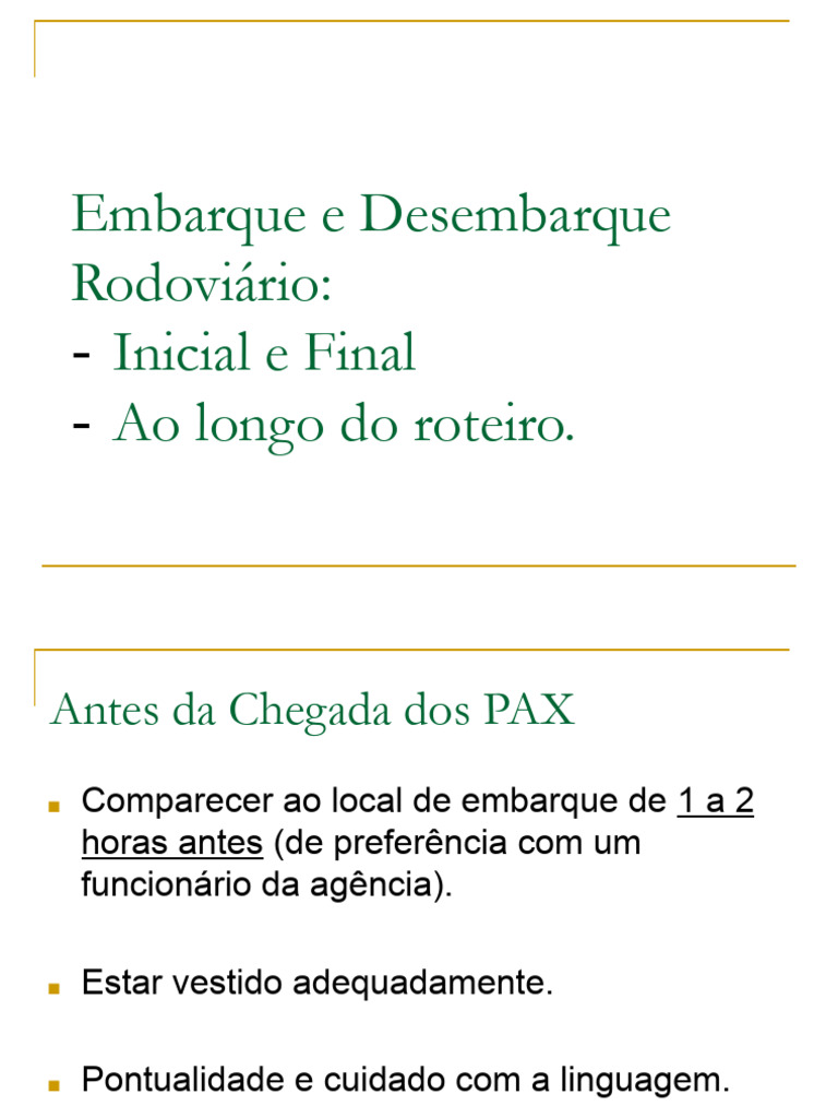 Guia de Embarque e Desembarque Rodoviário | PDF | Dirigir | Veículos