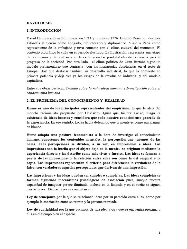 Hume: Empirismo y Escepticismo | PDF | David Hume | Causalidad