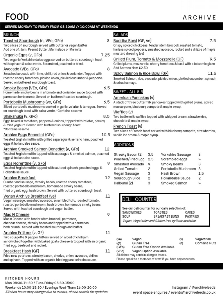 Archive Menu Jan 2024 | PDF | Pickling | Pancake