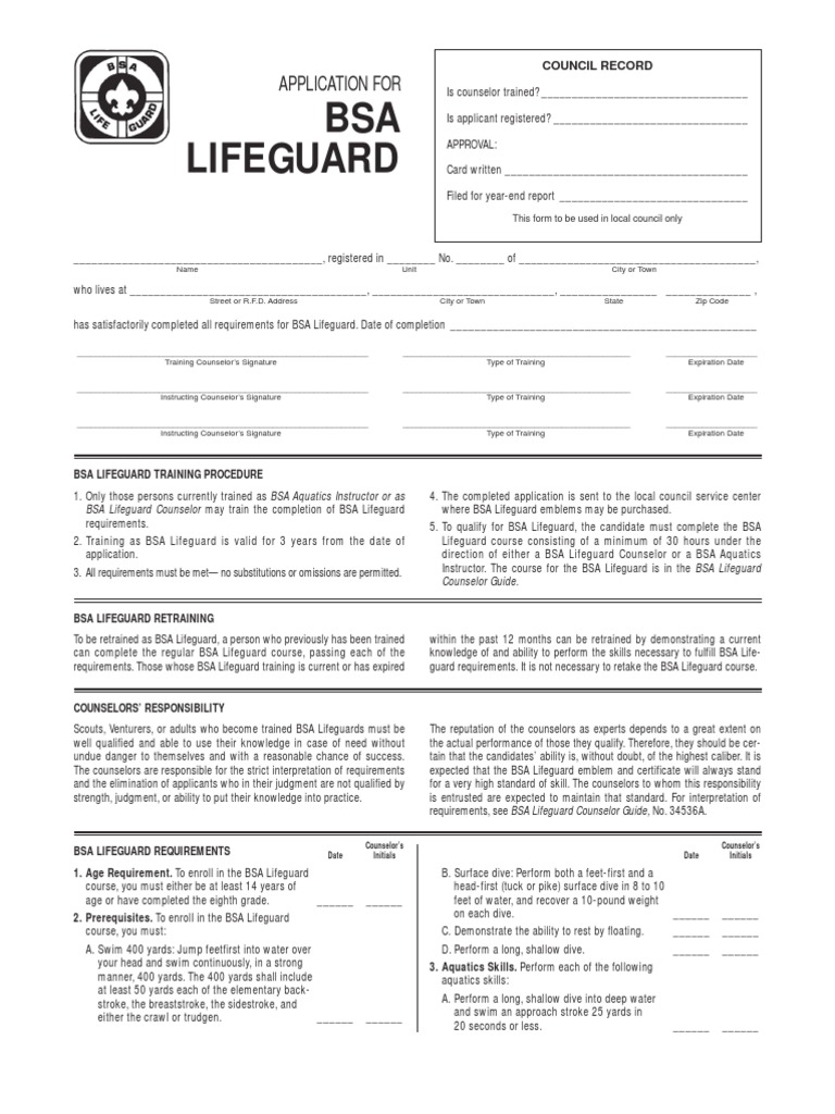 BSA Lifeguard Training Guide | PDF | Boy Scouts Of America ...