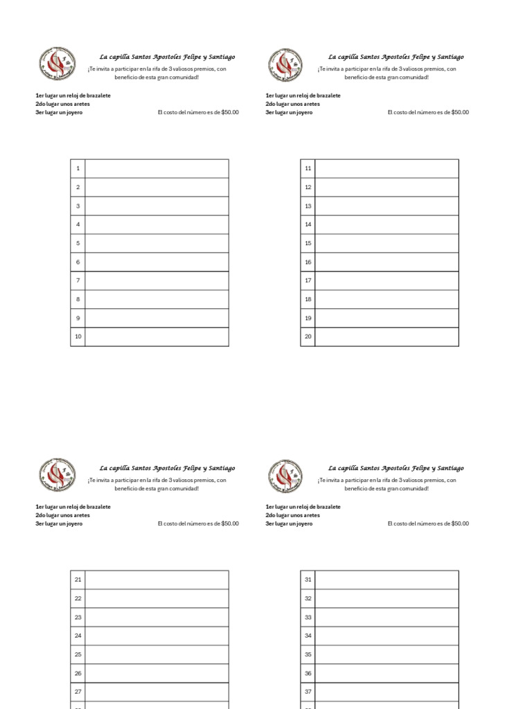 FORMATO PARA RIFA | PDF