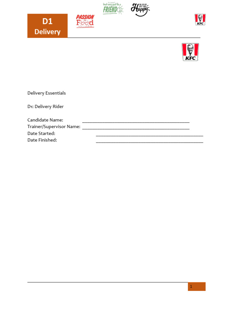 KFC Delivery Rider Training Guide | PDF | Menu | Mobile App