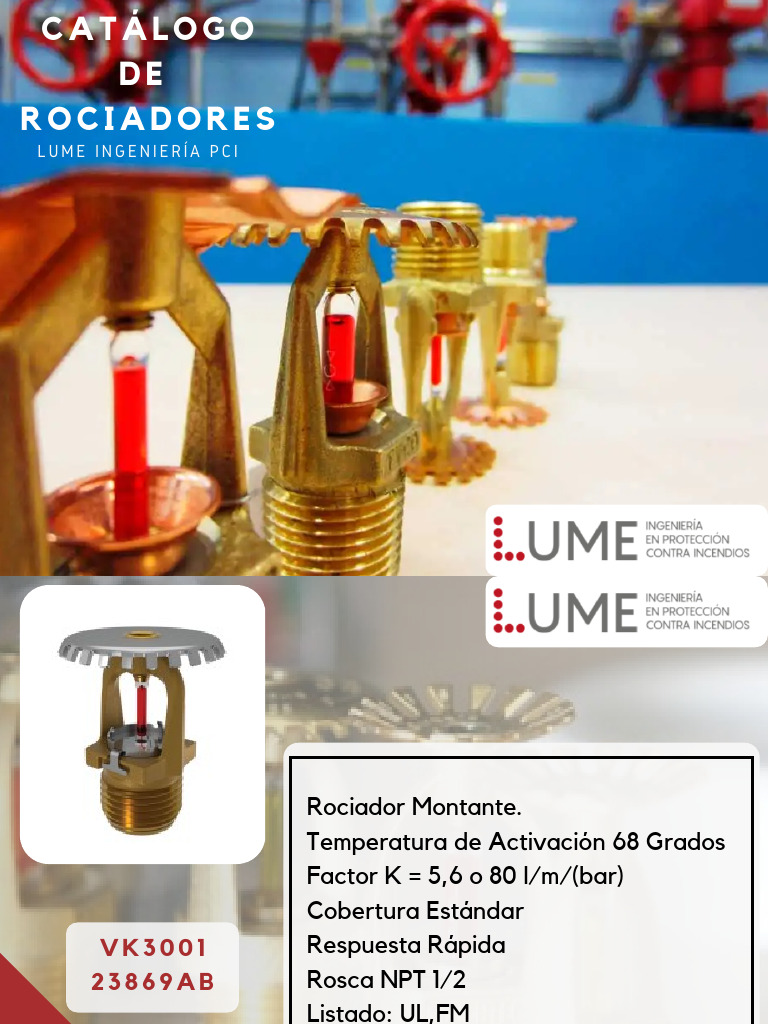 Rociadores Montantes: Catálogo y Especificaciones | PDF