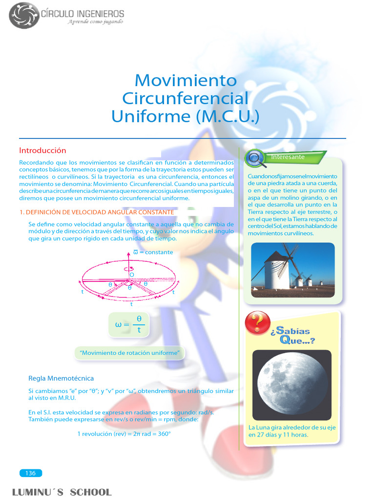Sem1 - Movimiento Circunferencial Uniforme | PDF | Rotación | Aceleración