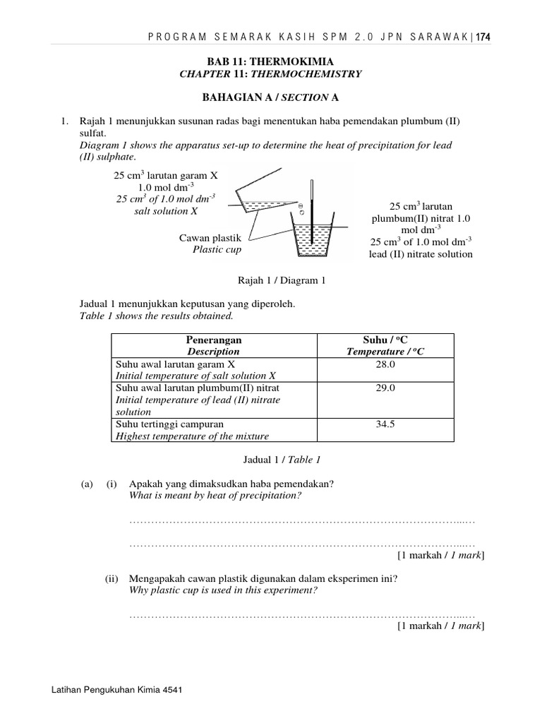Worksheet Chapter 3 Thermochemistry | PDF