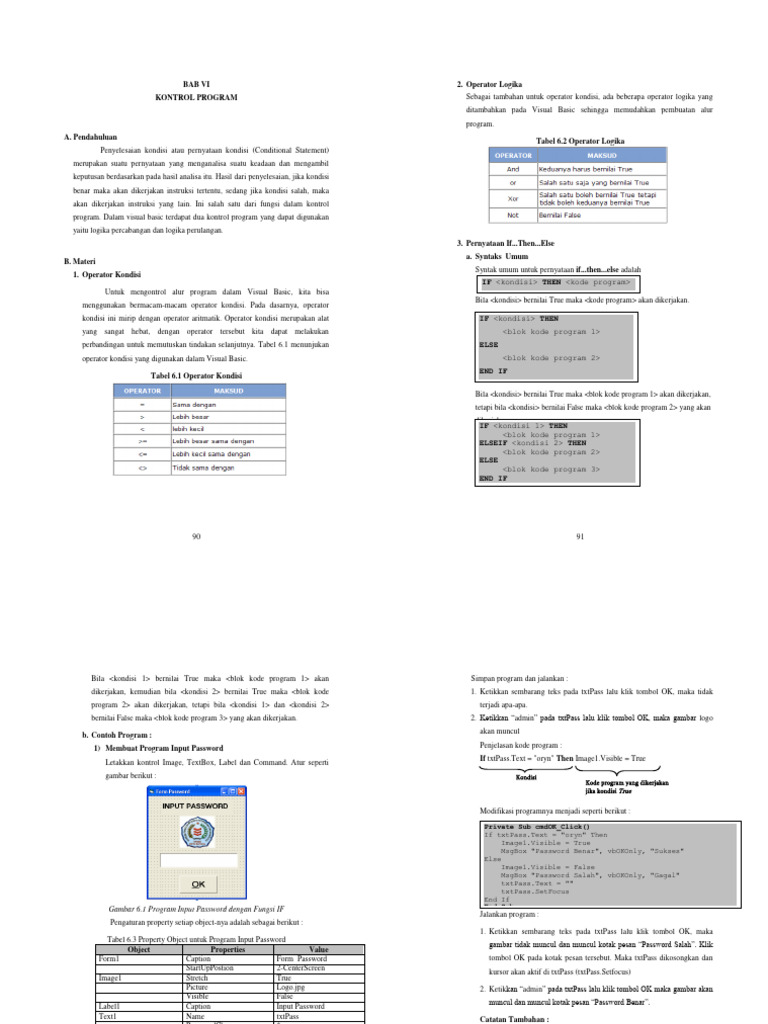 VISUAL BASIC - Kontrol Program | PDF