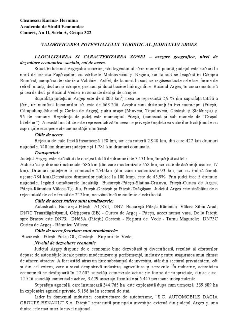 Proiect Turism | PDF