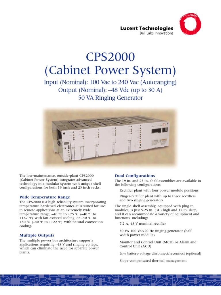 Lucent | PDF | Rectifier | Electric Power System