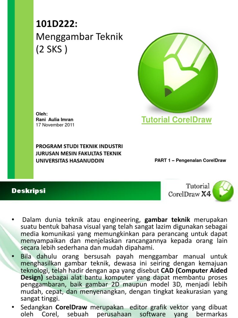 Tutorial CorelDraw X4 untuk Teknik | PDF | Seni | Komputer