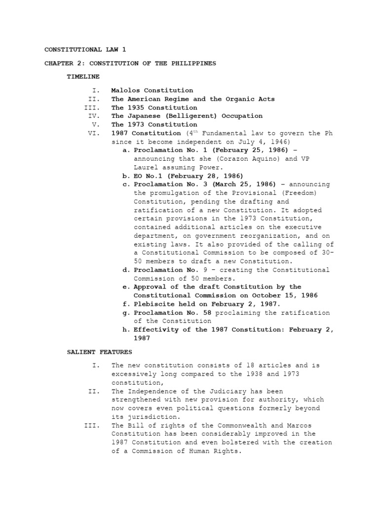Philippine Constitutional Law Overview | PDF | Sovereignty | Sovereign ...