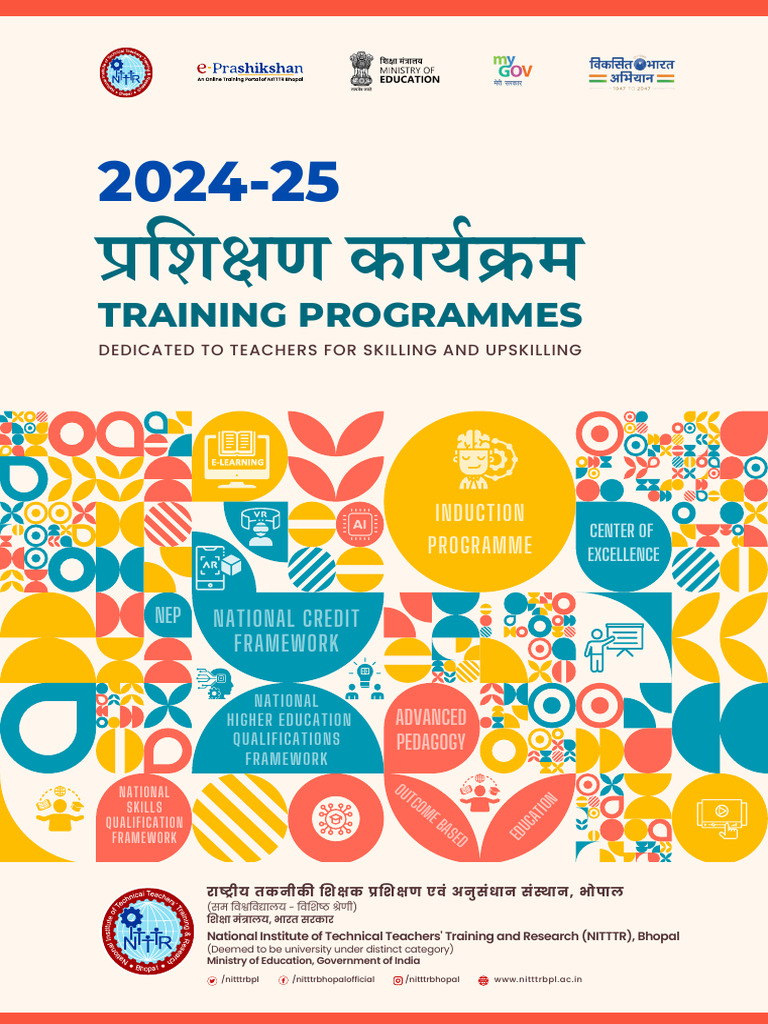 NITTTR Training Programmes Calendar 2024 25 PDF Engineering