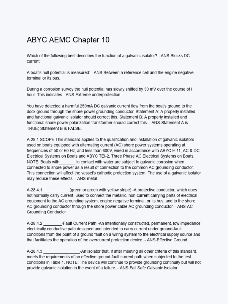 ABYC AEMC Chapter 10 | PDF | Direct Current | Alternating Current
