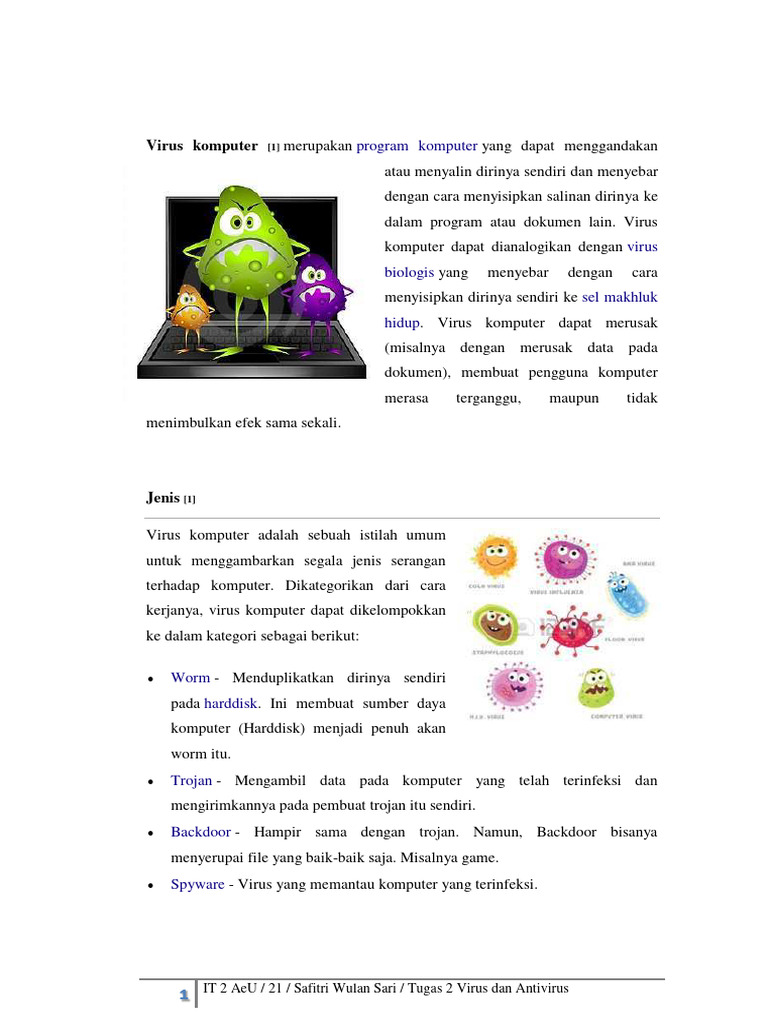 Jenis dan Sejarah Virus Komputer | PDF | Game & Aktivitas | Komputer