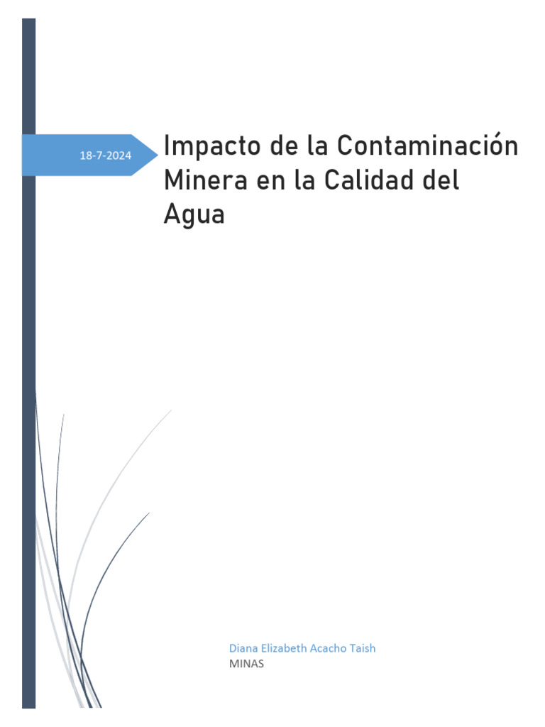 Impacto de La Contaminación Minera en La Calidad Del Agua | PDF ...