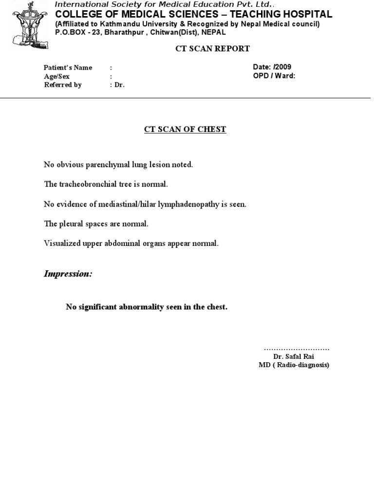 Medical CT Scan Analysis | PDF