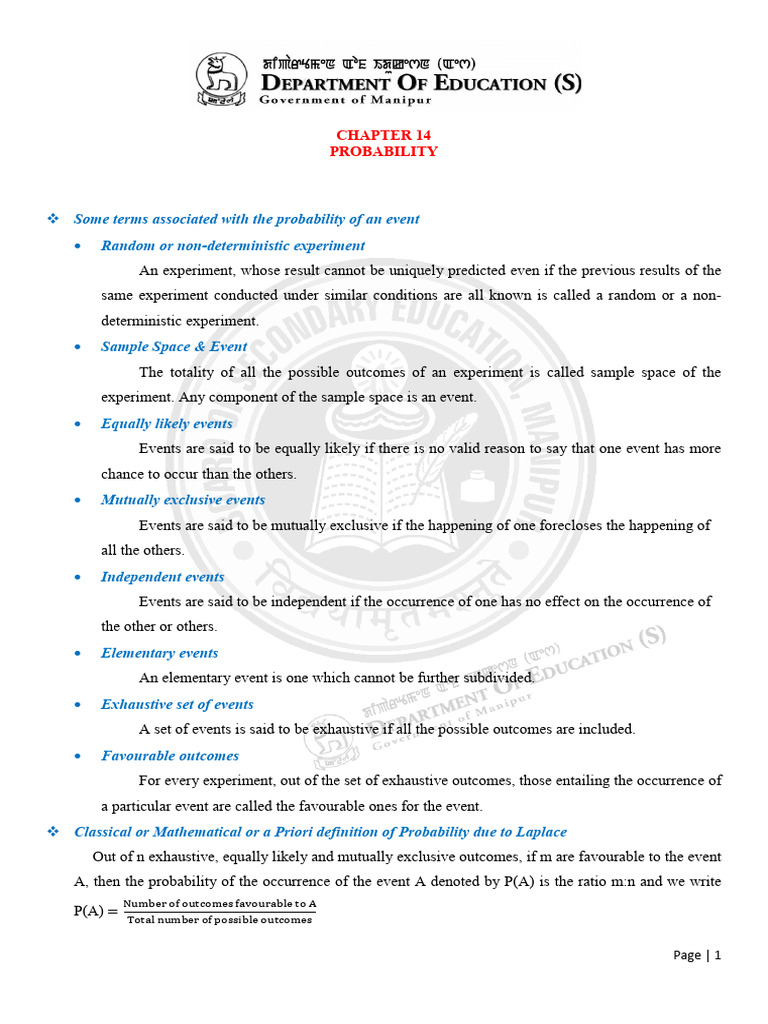 Chapter 14 | PDF | Probability | Experiment