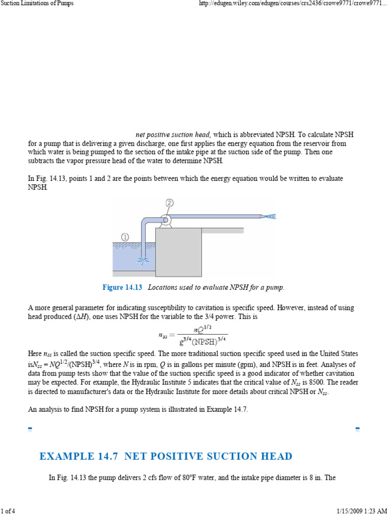 14.5-Suction Limitations of Pumps | PDF | Pump | Continuum Mechanics