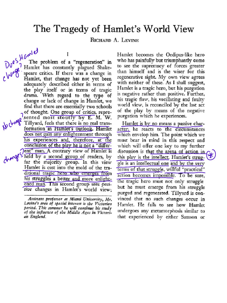 The Tragedy of Hamlets World View | PDF