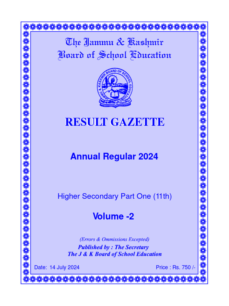2024 Higher Secondary Exam Results | PDF