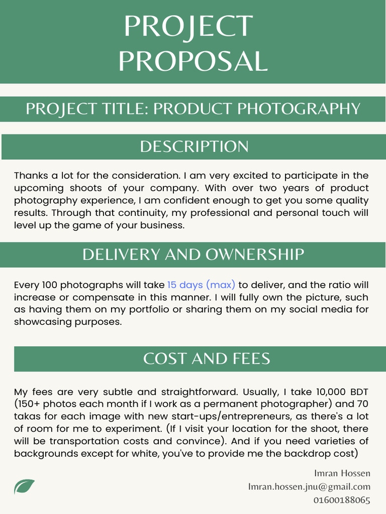 Project Proposal | PDF | Career & Growth | Business