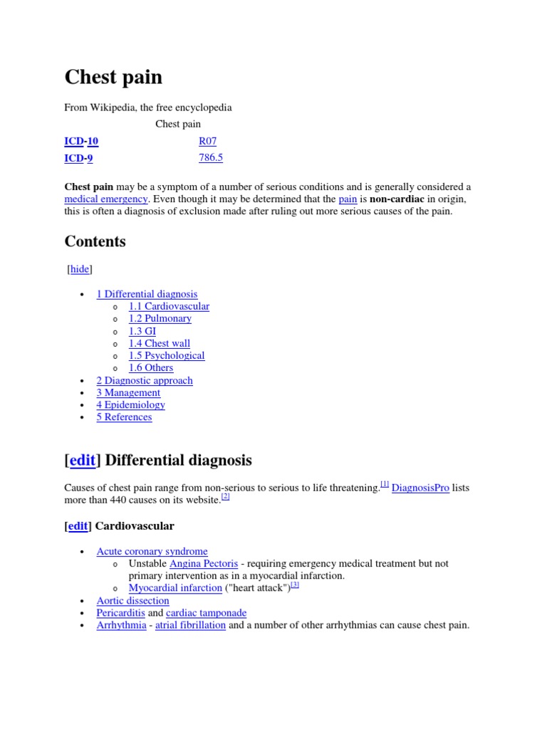 Chest Pain | Pneumonia | Influenza