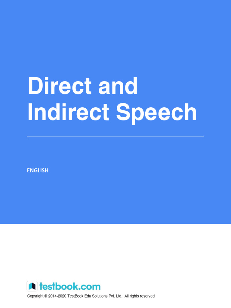 Direct Indirect Speech Study Notes 1 Download Free Pdf Visual