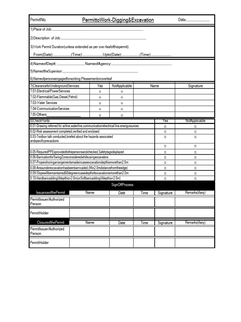 PTW For Excavation & Digging | PDF | Fuels | Fossil Fuels