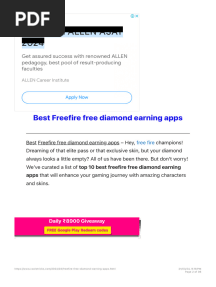 10 Hacks For Free-Fire Diamond