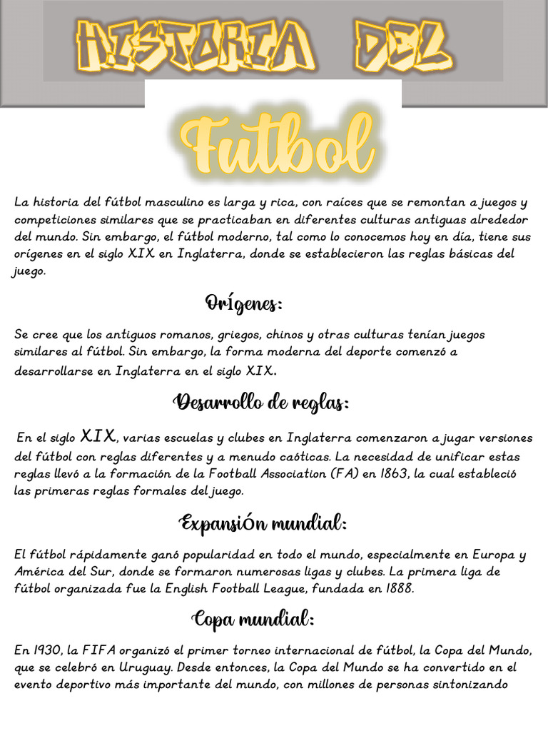 Historia Del Futbol | PDF | Asociación de Futbol | Deportes